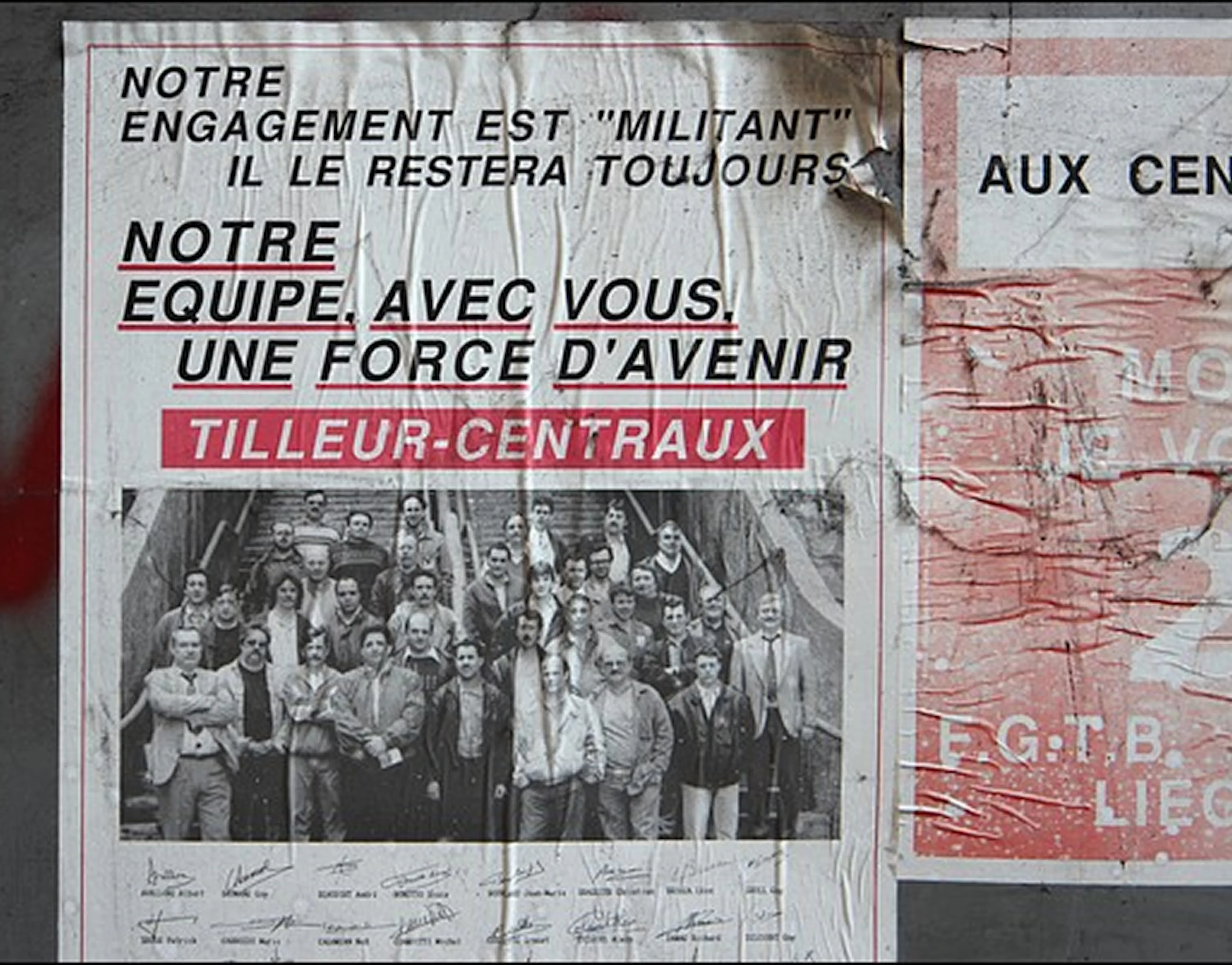 Affiches syndicales aux Ateliers Centraux, années 1990–2000. No description available